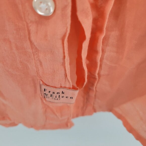 Frank  Eileen Coral Pink Button-Up Shirt LUKE Style Sizer XL - Picture 3 of 4